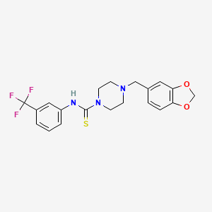 4-(1,3-benzodioxol-5-ylmethyl)-N-[3-(trifluoromethyl)phenyl]piperazine-1-carbothioamide