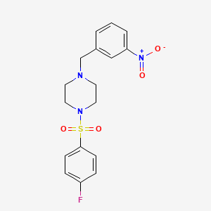 molecular formula C17H18FN3O4S B3681692 1-[(4-fluorophenyl)sulfonyl]-4-(3-nitrobenzyl)piperazine 