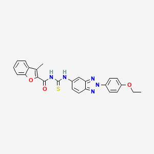 N-{[2-(4-ethoxyphenyl)-2H-benzotriazol-5-yl]carbamothioyl}-3-methyl-1-benzofuran-2-carboxamide