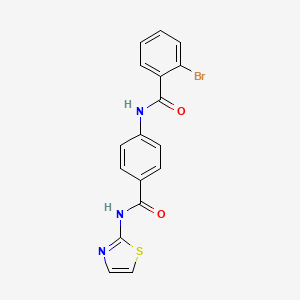 molecular formula C17H12BrN3O2S B3681704 2-bromo-N-[4-(1,3-thiazol-2-ylcarbamoyl)phenyl]benzamide 