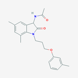 N-(5,7-dimethyl-2-oxo-1-(3-(m-tolyloxy)propyl)indolin-3-yl)acetamide