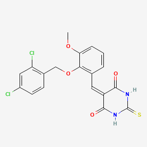 5-({2-[(2,4-DICHLOROBENZYL)OXY]-3-METHOXYPHENYL}METHYLENE)-2-THIOXODIHYDRO-4,6(1H,5H)-PYRIMIDINEDIONE