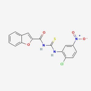 molecular formula C16H10ClN3O4S B3681737 N-[(2-chloro-5-nitrophenyl)carbamothioyl]-1-benzofuran-2-carboxamide 