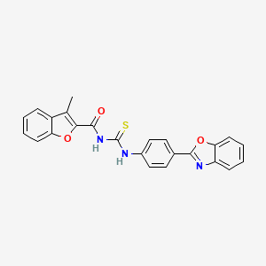 molecular formula C24H17N3O3S B3681741 1-[4-(1,3-Benzoxazol-2-YL)phenyl]-3-(3-methyl-1-benzofuran-2-carbonyl)thiourea 