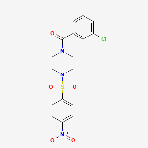 molecular formula C17H16ClN3O5S B3681749 (3-CHLOROPHENYL){4-[(4-NITROPHENYL)SULFONYL]PIPERAZINO}METHANONE 