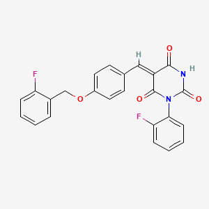 (5Z)-1-(2-fluorophenyl)-5-[[4-[(2-fluorophenyl)methoxy]phenyl]methylidene]-1,3-diazinane-2,4,6-trione