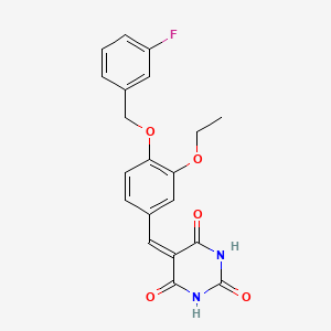 5-[[3-Ethoxy-4-[(3-fluorophenyl)methoxy]phenyl]methylidene]-1,3-diazinane-2,4,6-trione