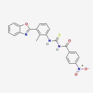 N-[[3-(1,3-benzoxazol-2-yl)-2-methylphenyl]carbamothioyl]-4-nitrobenzamide