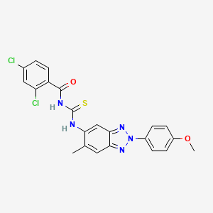 2,4-dichloro-N-({[2-(4-methoxyphenyl)-6-methyl-2H-1,2,3-benzotriazol-5-yl]amino}carbonothioyl)benzamide