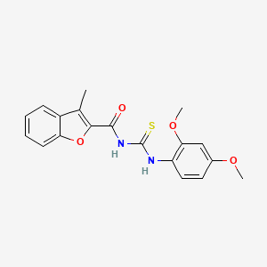 N-[(2,4-dimethoxyphenyl)carbamothioyl]-3-methyl-1-benzofuran-2-carboxamide