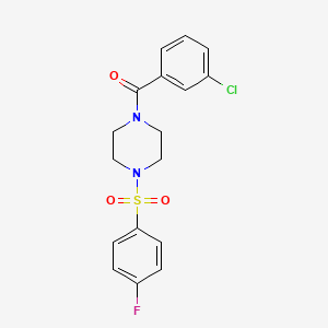 1-(3-CHLOROBENZOYL)-4-(4-FLUOROBENZENESULFONYL)PIPERAZINE