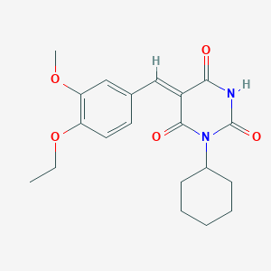 (5Z)-1-cyclohexyl-5-[(4-ethoxy-3-methoxyphenyl)methylidene]-1,3-diazinane-2,4,6-trione