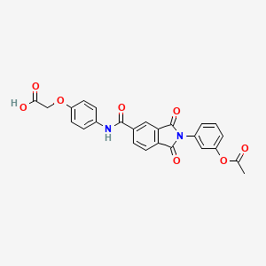 {4-[({2-[3-(acetyloxy)phenyl]-1,3-dioxo-2,3-dihydro-1H-isoindol-5-yl}carbonyl)amino]phenoxy}acetic acid