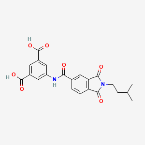 5-({[2-(3-methylbutyl)-1,3-dioxo-2,3-dihydro-1H-isoindol-5-yl]carbonyl}amino)benzene-1,3-dicarboxylic acid