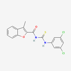 N-[(3,5-dichlorophenyl)carbamothioyl]-3-methyl-1-benzofuran-2-carboxamide