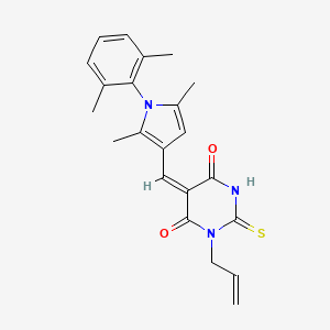 (5E)-5-{[1-(2,6-dimethylphenyl)-2,5-dimethyl-1H-pyrrol-3-yl]methylidene}-1-(prop-2-en-1-yl)-2-thioxodihydropyrimidine-4,6(1H,5H)-dione