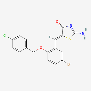 5-{5-bromo-2-[(4-chlorobenzyl)oxy]benzylidene}-2-imino-1,3-thiazolidin-4-one