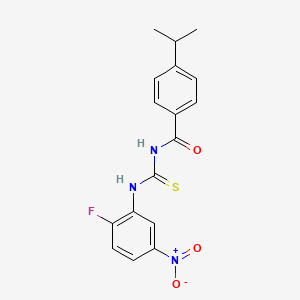 N-[(2-fluoro-5-nitrophenyl)carbamothioyl]-4-(propan-2-yl)benzamide