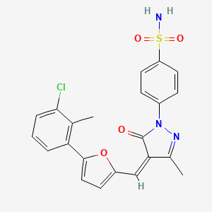 4-[(4Z)-4-{[5-(3-CHLORO-2-METHYLPHENYL)FURAN-2-YL]METHYLIDENE}-3-METHYL-5-OXO-4,5-DIHYDRO-1H-PYRAZOL-1-YL]BENZENE-1-SULFONAMIDE