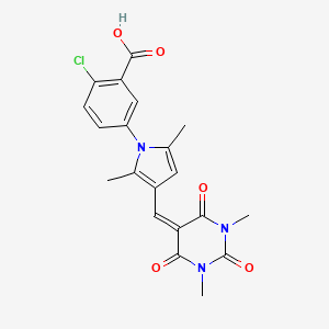 2-chloro-5-{3-[(1,3-dimethyl-2,4,6-trioxotetrahydropyrimidin-5(2H)-ylidene)methyl]-2,5-dimethyl-1H-pyrrol-1-yl}benzoic acid