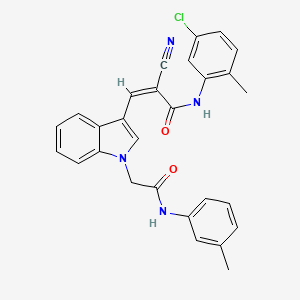 (Z)-N-(5-chloro-2-methylphenyl)-2-cyano-3-[1-[2-(3-methylanilino)-2-oxoethyl]indol-3-yl]prop-2-enamide