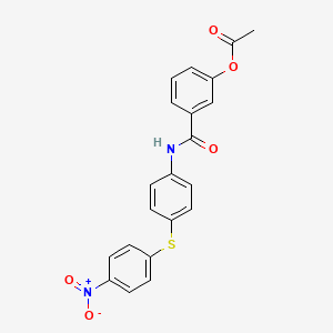 3-[({4-[(4-nitrophenyl)thio]phenyl}amino)carbonyl]phenyl acetate