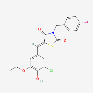 5-(3-chloro-5-ethoxy-4-hydroxybenzylidene)-3-(4-fluorobenzyl)-1,3-thiazolidine-2,4-dione