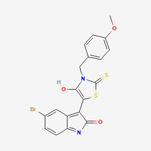 5-bromo-3-[3-(4-methoxybenzyl)-4-oxo-2-thioxo-1,3-thiazolidin-5-ylidene]-1,3-dihydro-2H-indol-2-one