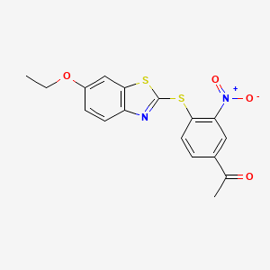 1-{4-[(6-ethoxy-1,3-benzothiazol-2-yl)thio]-3-nitrophenyl}ethanone