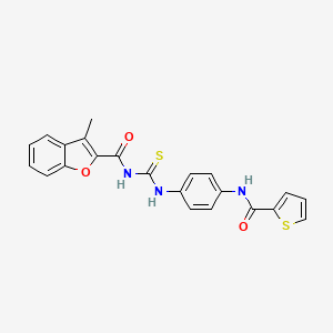 3-methyl-N-({4-[(thiophen-2-ylcarbonyl)amino]phenyl}carbamothioyl)-1-benzofuran-2-carboxamide