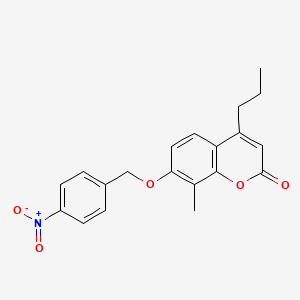 molecular formula C20H19NO5 B3682249 8-METHYL-7-[(4-NITROPHENYL)METHOXY]-4-PROPYL-2H-CHROMEN-2-ONE 