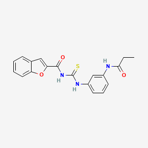 molecular formula C19H17N3O3S B3682261 N-({[3-(propionylamino)phenyl]amino}carbonothioyl)-1-benzofuran-2-carboxamide 