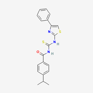 N-[(4-phenyl-1,3-thiazol-2-yl)carbamothioyl]-4-(propan-2-yl)benzamide