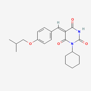 (5Z)-1-cyclohexyl-5-[[4-(2-methylpropoxy)phenyl]methylidene]-1,3-diazinane-2,4,6-trione