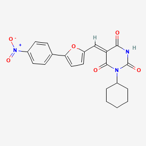 (5Z)-1-cyclohexyl-5-[[5-(4-nitrophenyl)furan-2-yl]methylidene]-1,3-diazinane-2,4,6-trione