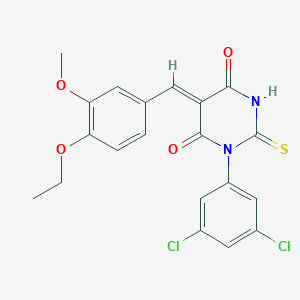 (5Z)-1-(3,5-dichlorophenyl)-5-[(4-ethoxy-3-methoxyphenyl)methylidene]-2-sulfanylidene-1,3-diazinane-4,6-dione