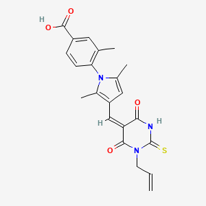 4-(3-{(E)-[4,6-dioxo-1-(prop-2-en-1-yl)-2-thioxotetrahydropyrimidin-5(2H)-ylidene]methyl}-2,5-dimethyl-1H-pyrrol-1-yl)-3-methylbenzoic acid