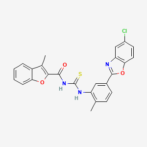 molecular formula C25H18ClN3O3S B3682373 N-{[5-(5-chloro-1,3-benzoxazol-2-yl)-2-methylphenyl]carbamothioyl}-3-methyl-1-benzofuran-2-carboxamide 