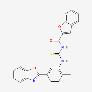 N-{[5-(1,3-benzoxazol-2-yl)-2-methylphenyl]carbamothioyl}-1-benzofuran-2-carboxamide