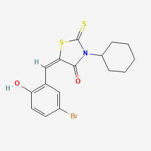 molecular formula C16H16BrNO2S2 B3682432 5-(5-bromo-2-hydroxybenzylidene)-3-cyclohexyl-2-thioxo-1,3-thiazolidin-4-one 