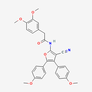 N-[3-cyano-4,5-bis(4-methoxyphenyl)furan-2-yl]-2-(3,4-dimethoxyphenyl)acetamide