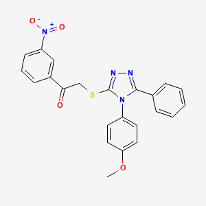 2-{[4-(4-methoxyphenyl)-5-phenyl-4H-1,2,4-triazol-3-yl]thio}-1-(3-nitrophenyl)ethanone