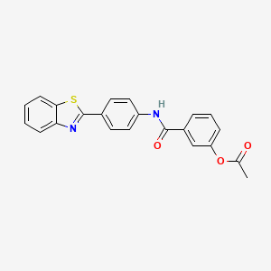 molecular formula C22H16N2O3S B3682485 3-({[4-(1,3-benzothiazol-2-yl)phenyl]amino}carbonyl)phenyl acetate 