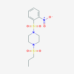 molecular formula C13H19N3O6S2 B3682490 1-[(2-nitrophenyl)sulfonyl]-4-(propylsulfonyl)piperazine 