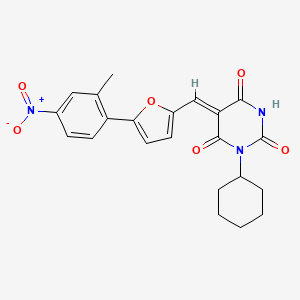 (5Z)-1-cyclohexyl-5-[[5-(2-methyl-4-nitrophenyl)furan-2-yl]methylidene]-1,3-diazinane-2,4,6-trione