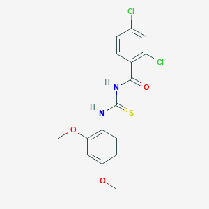 molecular formula C16H14Cl2N2O3S B3682534 2,4-dichloro-N-[(2,4-dimethoxyphenyl)carbamothioyl]benzamide 