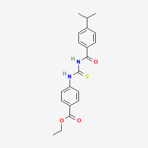 molecular formula C20H22N2O3S B3682535 Ethyl 4-[({[4-(propan-2-yl)phenyl]carbonyl}carbamothioyl)amino]benzoate 