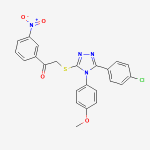 2-{[5-(4-chlorophenyl)-4-(4-methoxyphenyl)-4H-1,2,4-triazol-3-yl]thio}-1-(3-nitrophenyl)ethanone