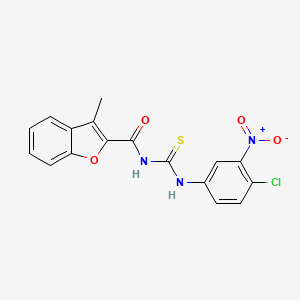 N-[(4-chloro-3-nitrophenyl)carbamothioyl]-3-methyl-1-benzofuran-2-carboxamide