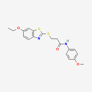 3-[(6-ethoxy-1,3-benzothiazol-2-yl)thio]-N-(4-methoxyphenyl)propanamide